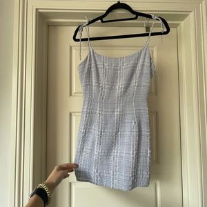 Superdown Chelsea Tie Strap Dress in Light Blue